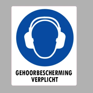 gehoorbescherming verplicht sticker