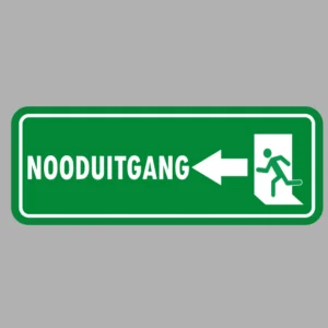 nooduitgang links sticker