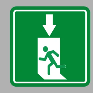 nooduitgang hier sticker