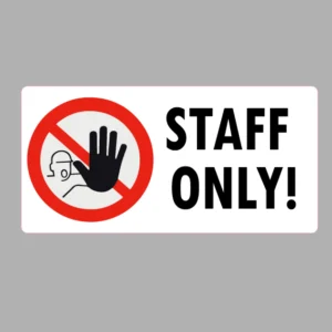 staff only sticker